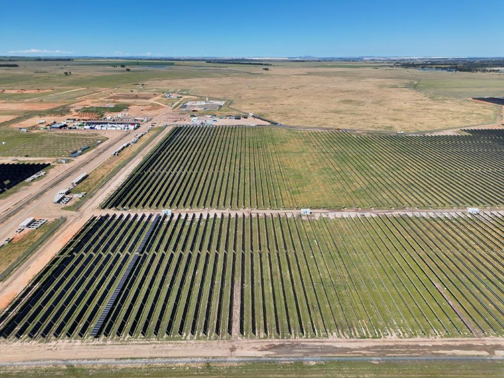 An Ariel view of the Kathu 61MW Solar Farm